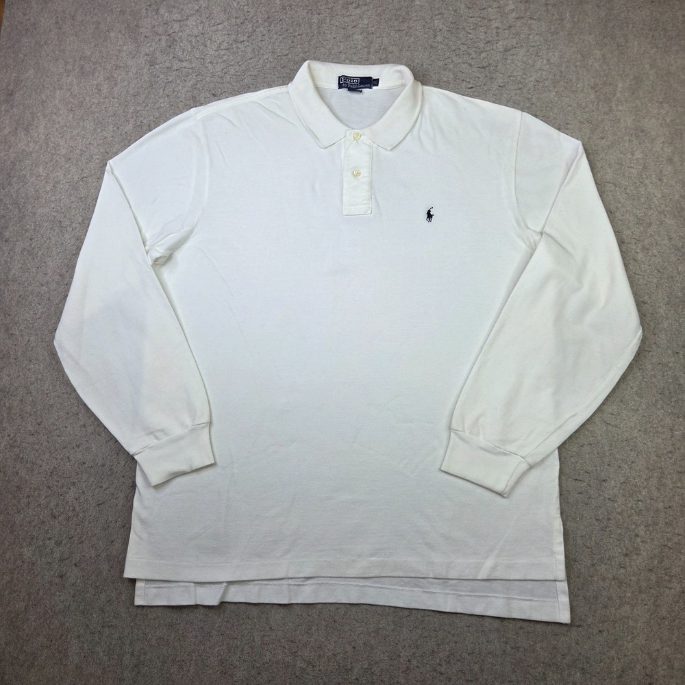 Polo Ralph Lauren Shirt Mens XL White Long Sleeve Preppy Pony Casual